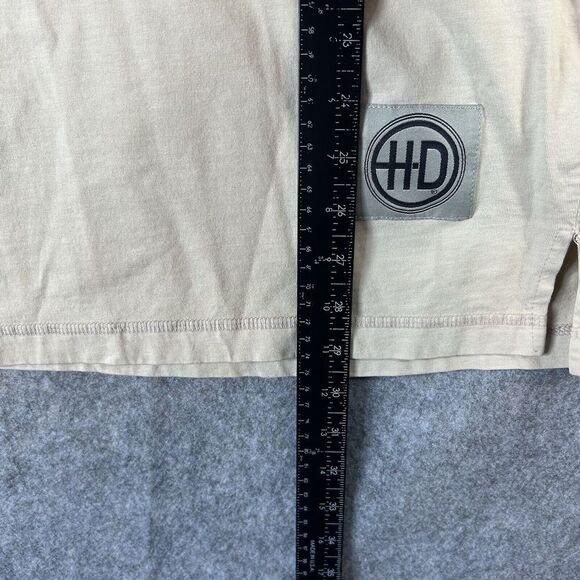 Harley Davidson Polo Shirt Large Ombré Brown Pullover Motorcycle Embroidered - Picture 9 of 12